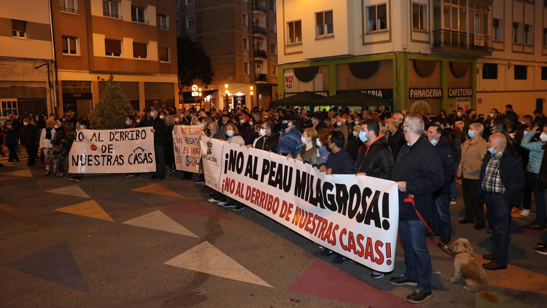 Protesta de los vecinos de la Milagrosa el pasado día 22 de octubre