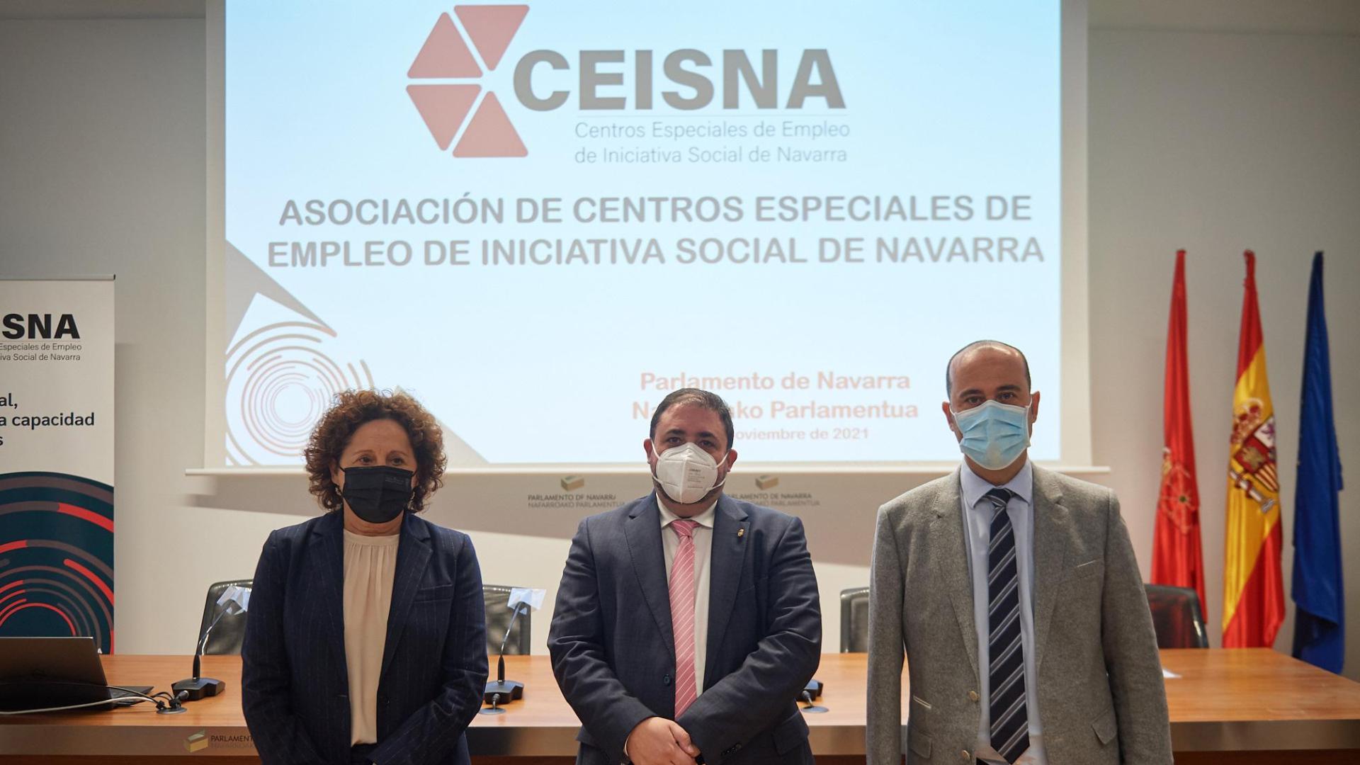 La Asociación de Centros Especiales de Empleo de Iniciativa Social de Navarra (Ceisna) presentada en el Parlamento foral