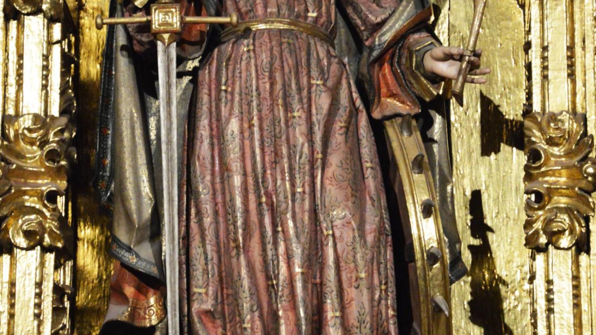 Imagen de la santa en su retablo de la catedral de Pamplona, 1686