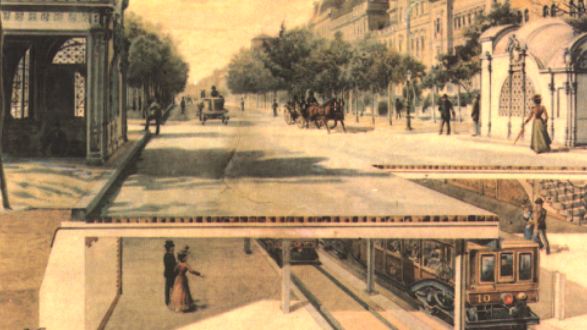 La Línea 1 de Budapest a la altura de la avenida Andrássy