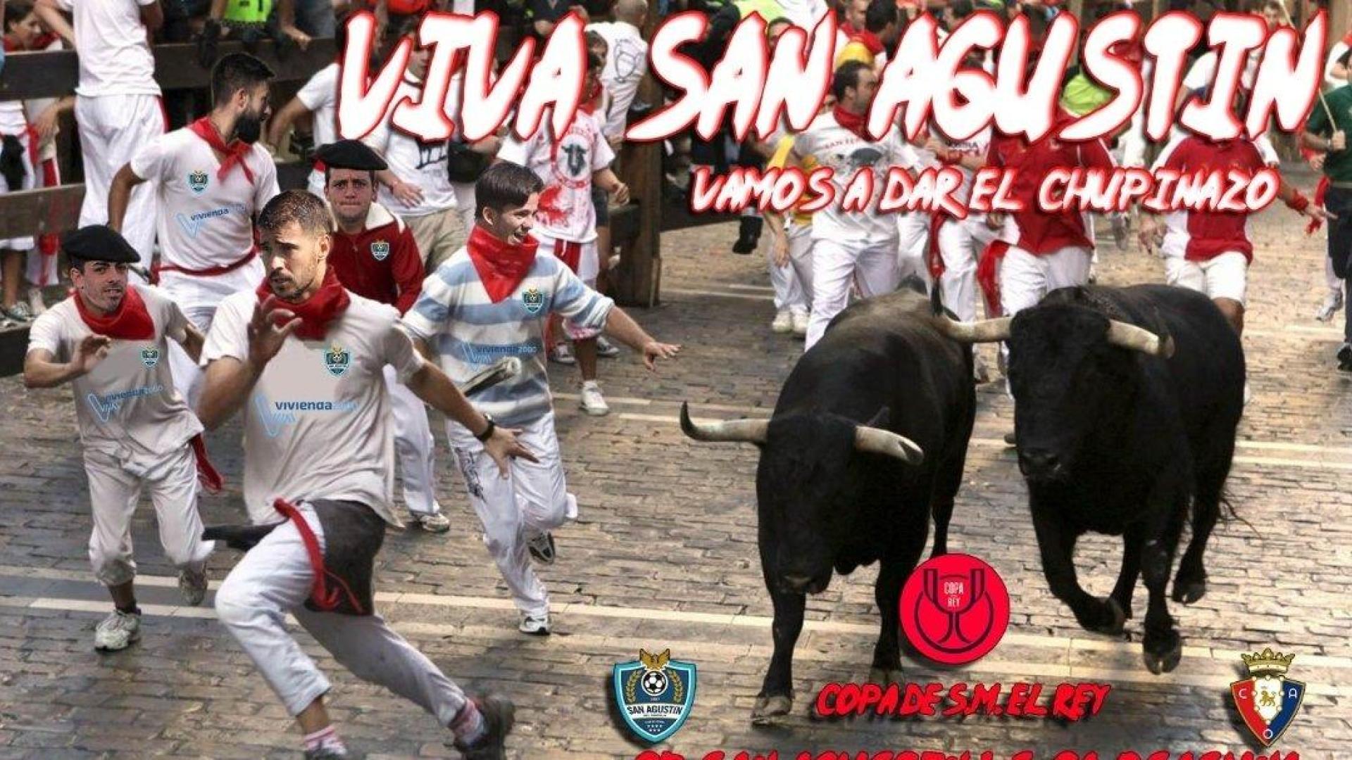 Cartel del San Agustín del Guadalix para anunciar el partido ante Osasuna