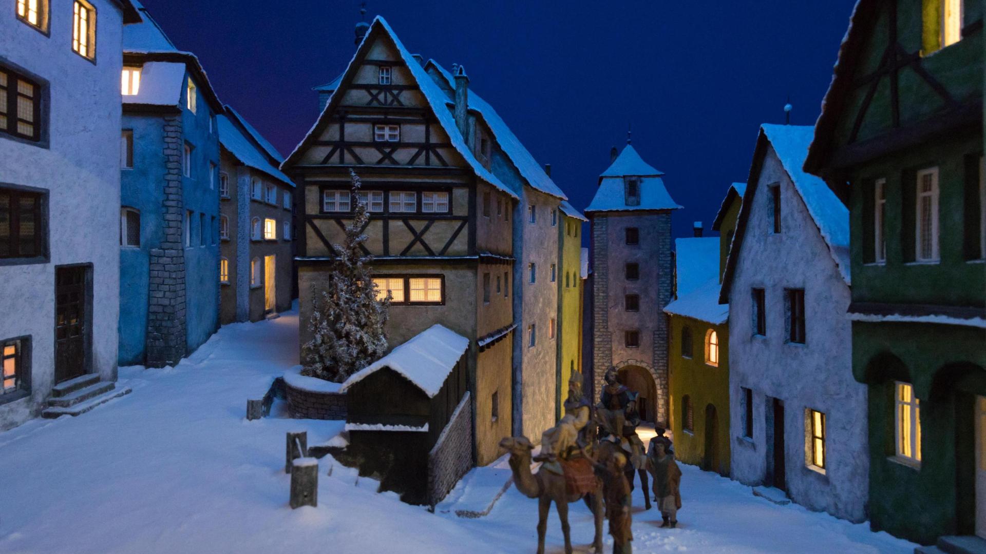 Escena que representa la Noche de Reyes en Rothenburg