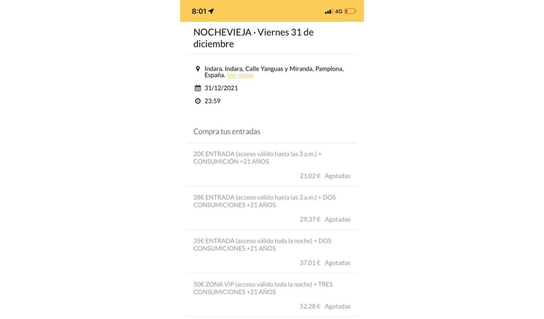 Captura de pantalla de la página web de Indara