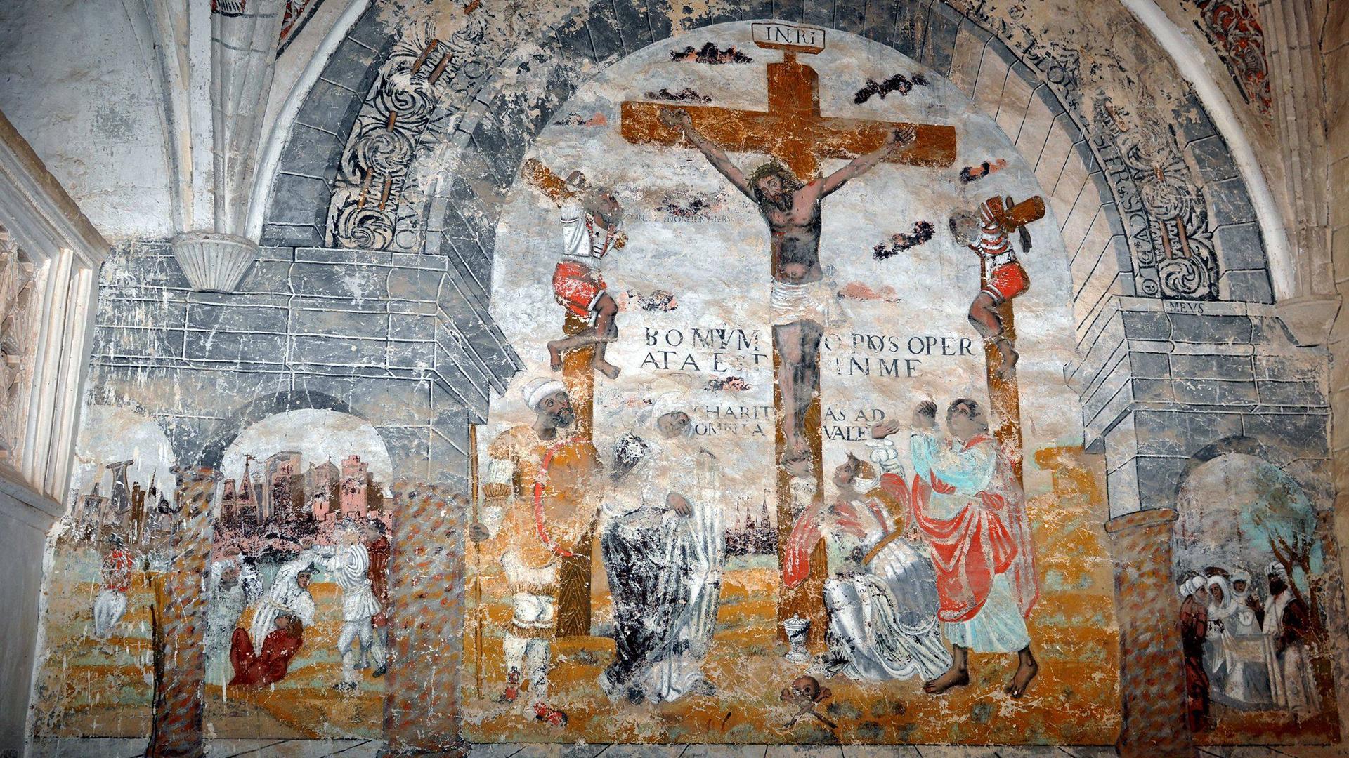 Zúñiga. Ermita de Nuestra Señora de Arquijas. Arco de triunfo fingido con un Calvario, c. 1568.