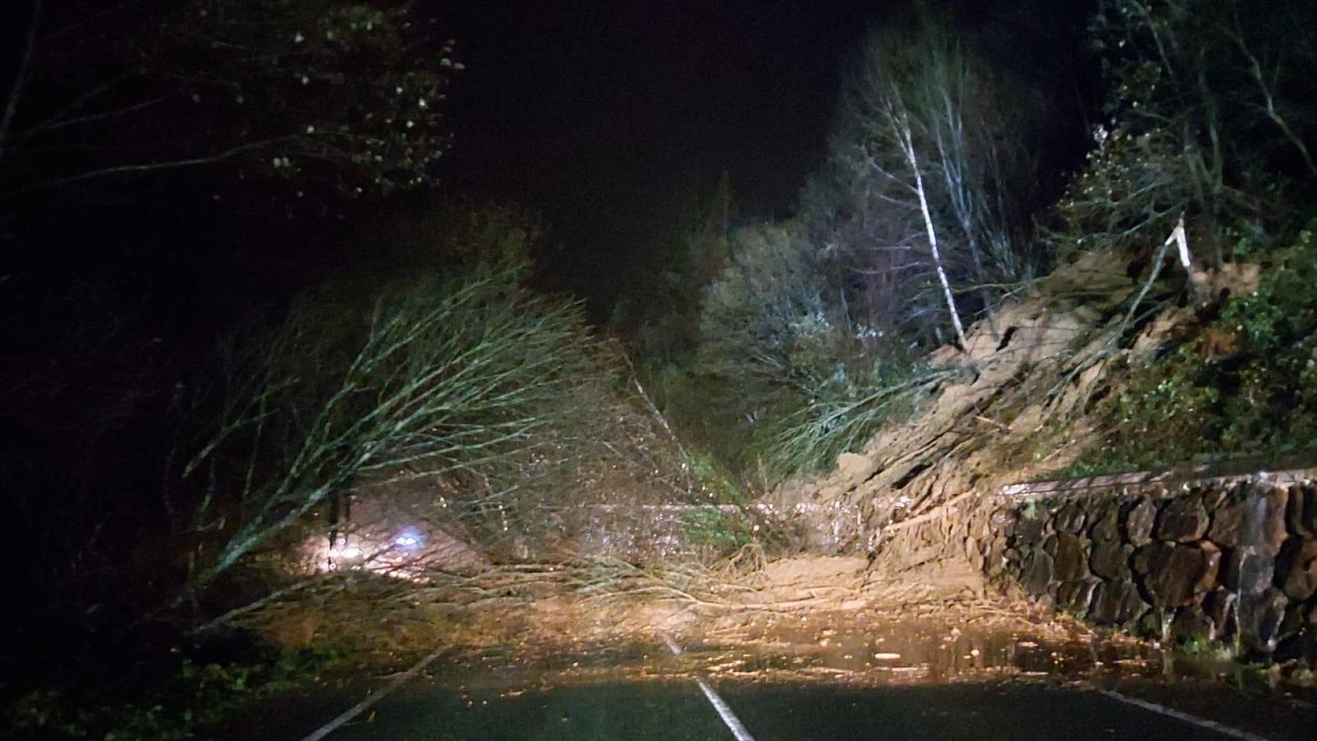 Desprendimiento en la vía de acceso a Leitza