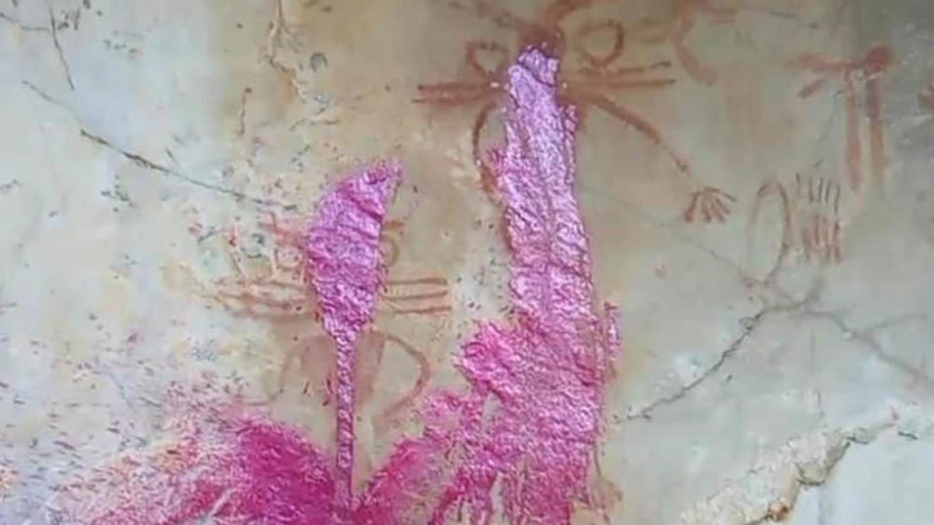 Las pinturas rupestres vandalizadas