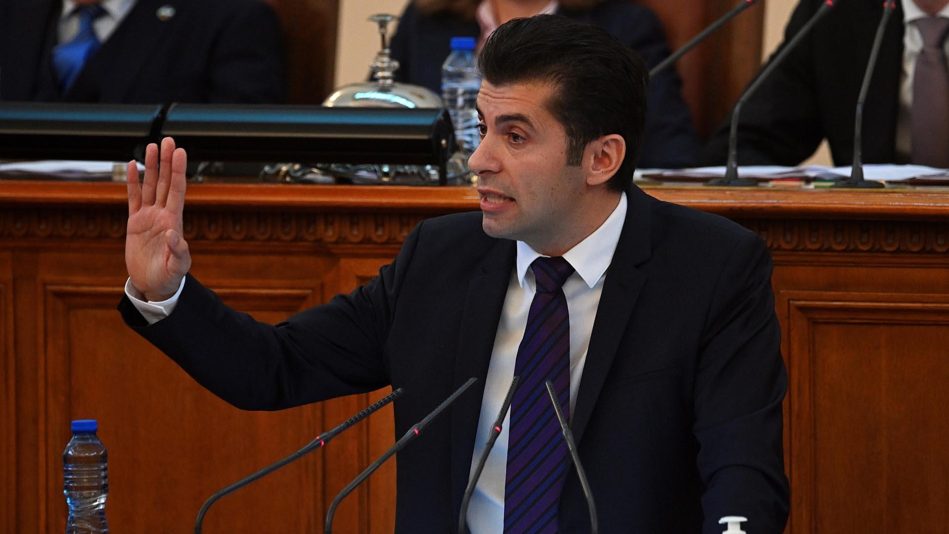 Kiril Petkov, este lunes en el Parlamento de Bulgaria