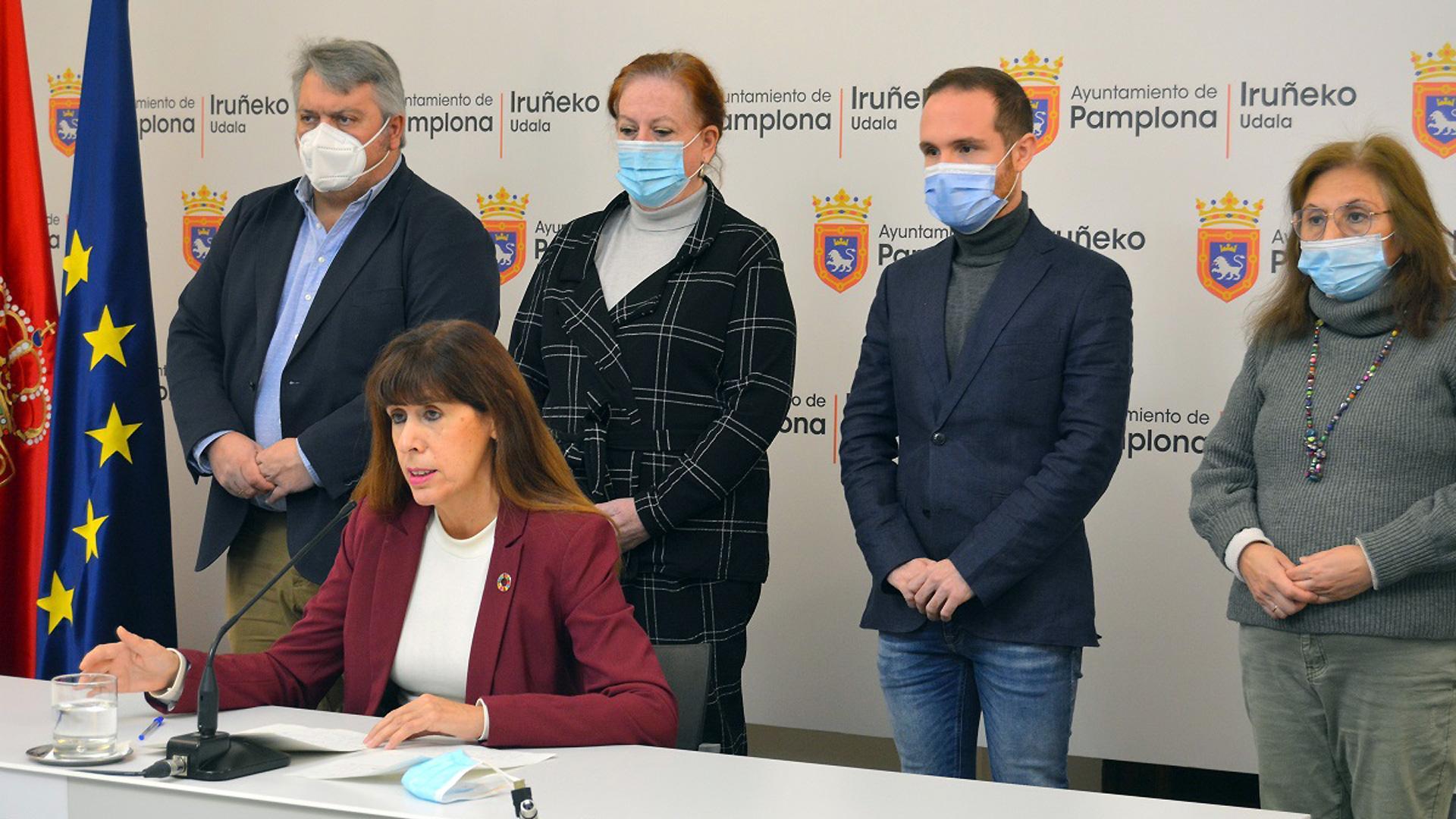 Rueda de prensa del PSN de Pamplona este miércoles para hablar de los presupuestos