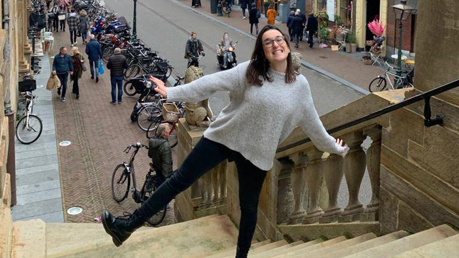 Lucía Gastón Lorente en una excursión a Leiden, ciudad holandesa con casi 30 km de canales.