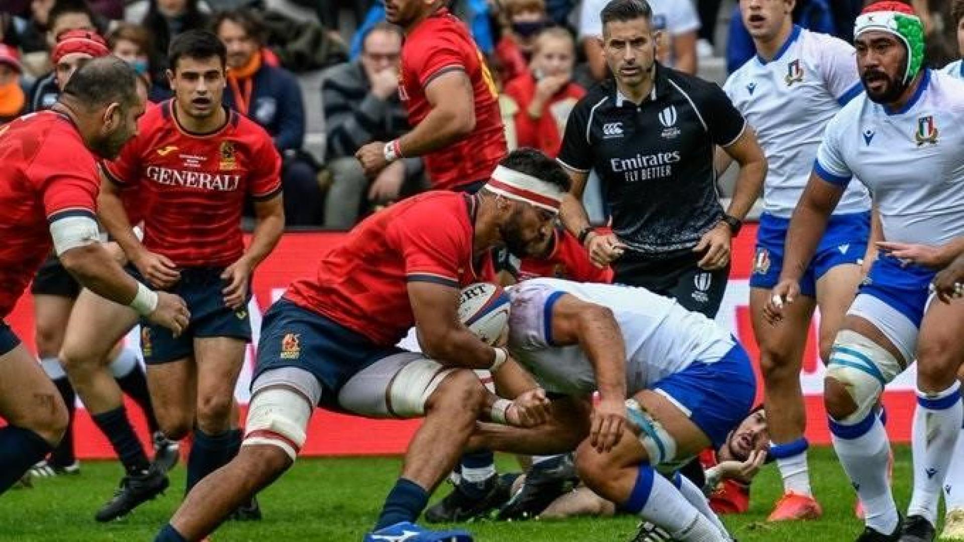 Kawa Leauma, en un partido con la selección española de rugby