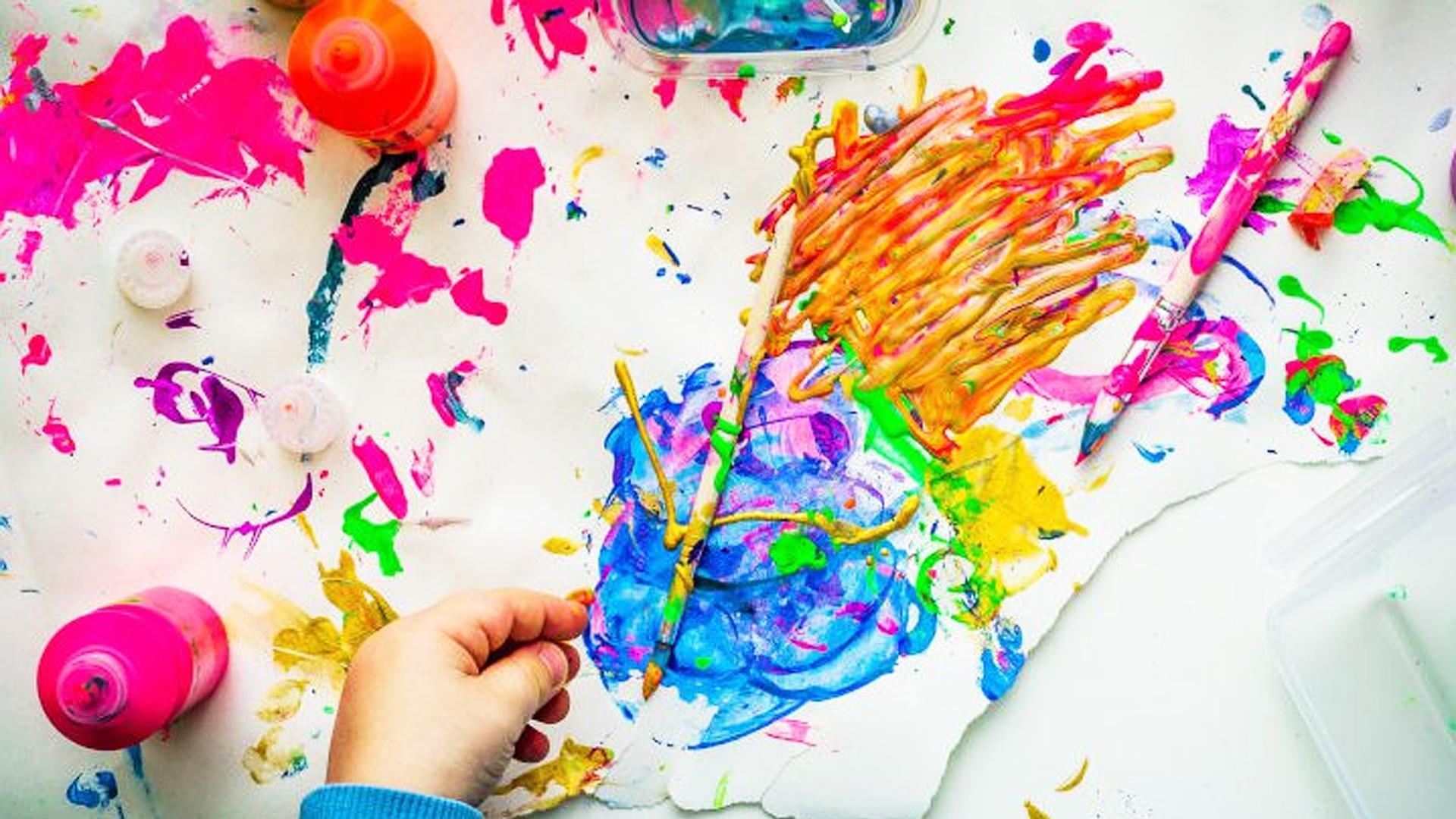 Actividades plásticas en un taller anterior