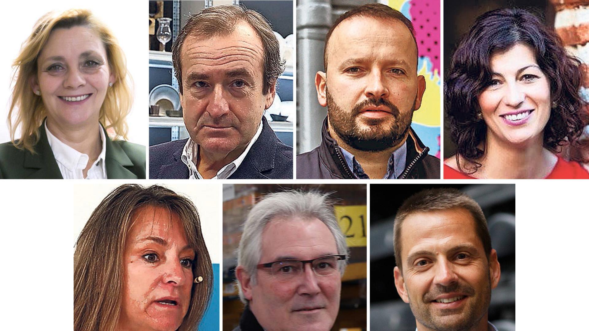 María Ángeles Rodríguez, Asociación de Pequeños Hosteleros (ANAPEH); Javier Arístegui, gerente de la cooperativa de hostelería; Carlos Tabar, presidente de la asociación de discotecas Asbana; Sara Martínez presidenta de la Asociación de Hoteles de Navarra