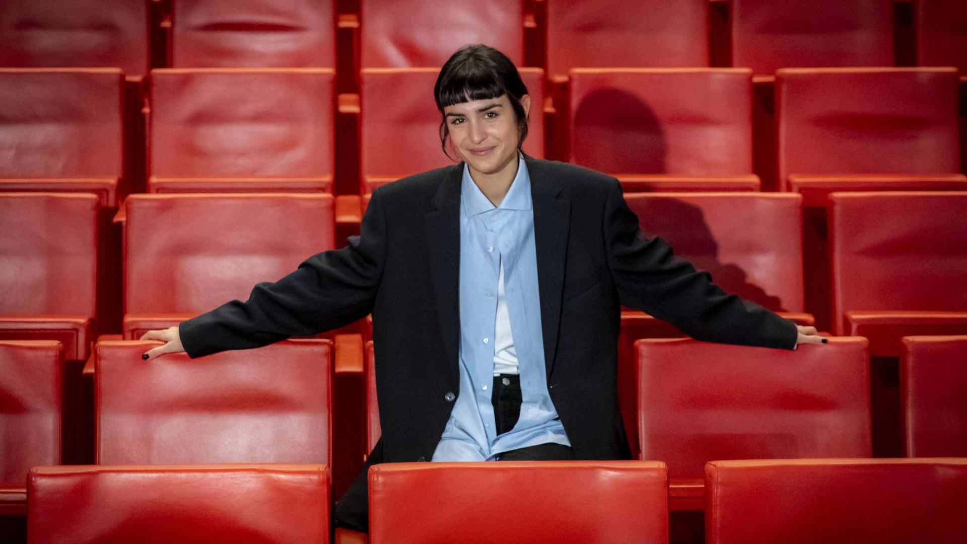 Natalia Lacunza, ayer entre las butacas de la Sala Principal de Baluarte.