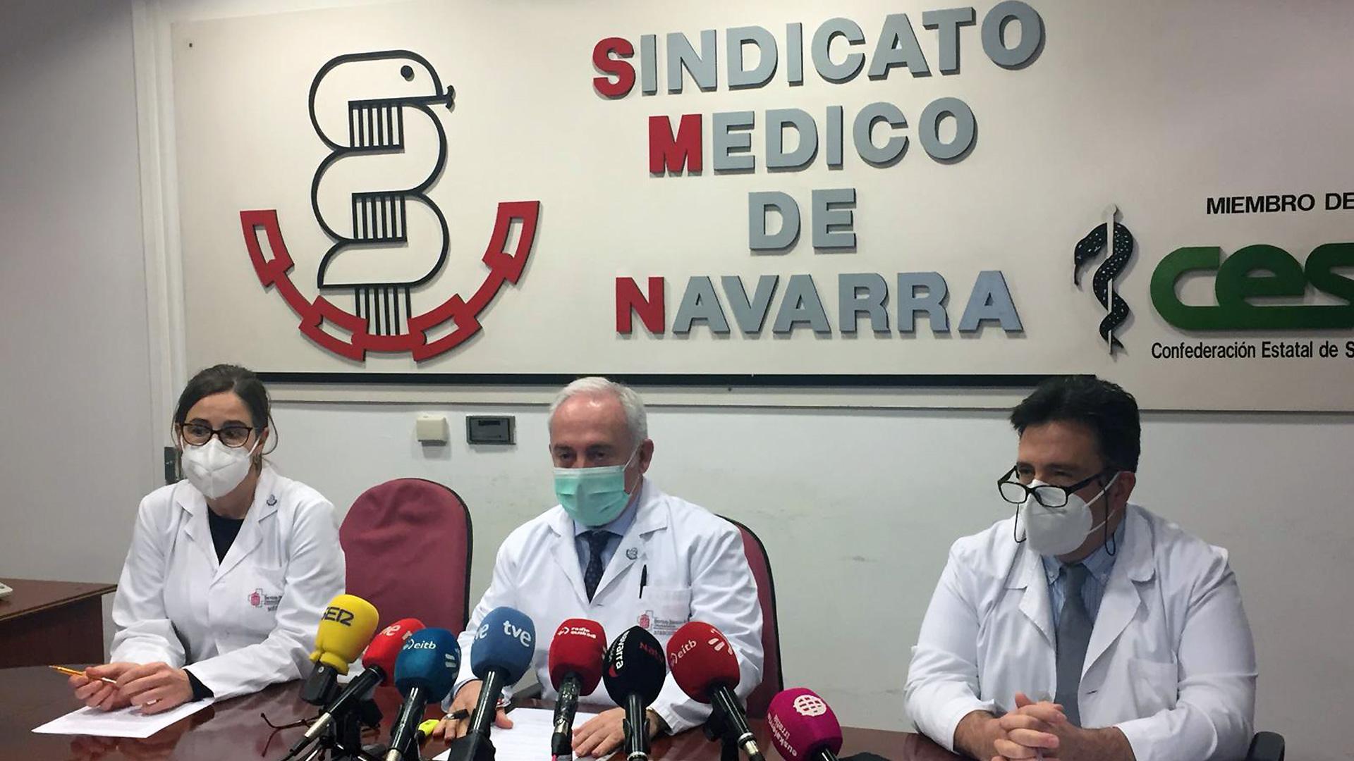Rueda de prensa de los representantes del Sindicato Médico de Navarra