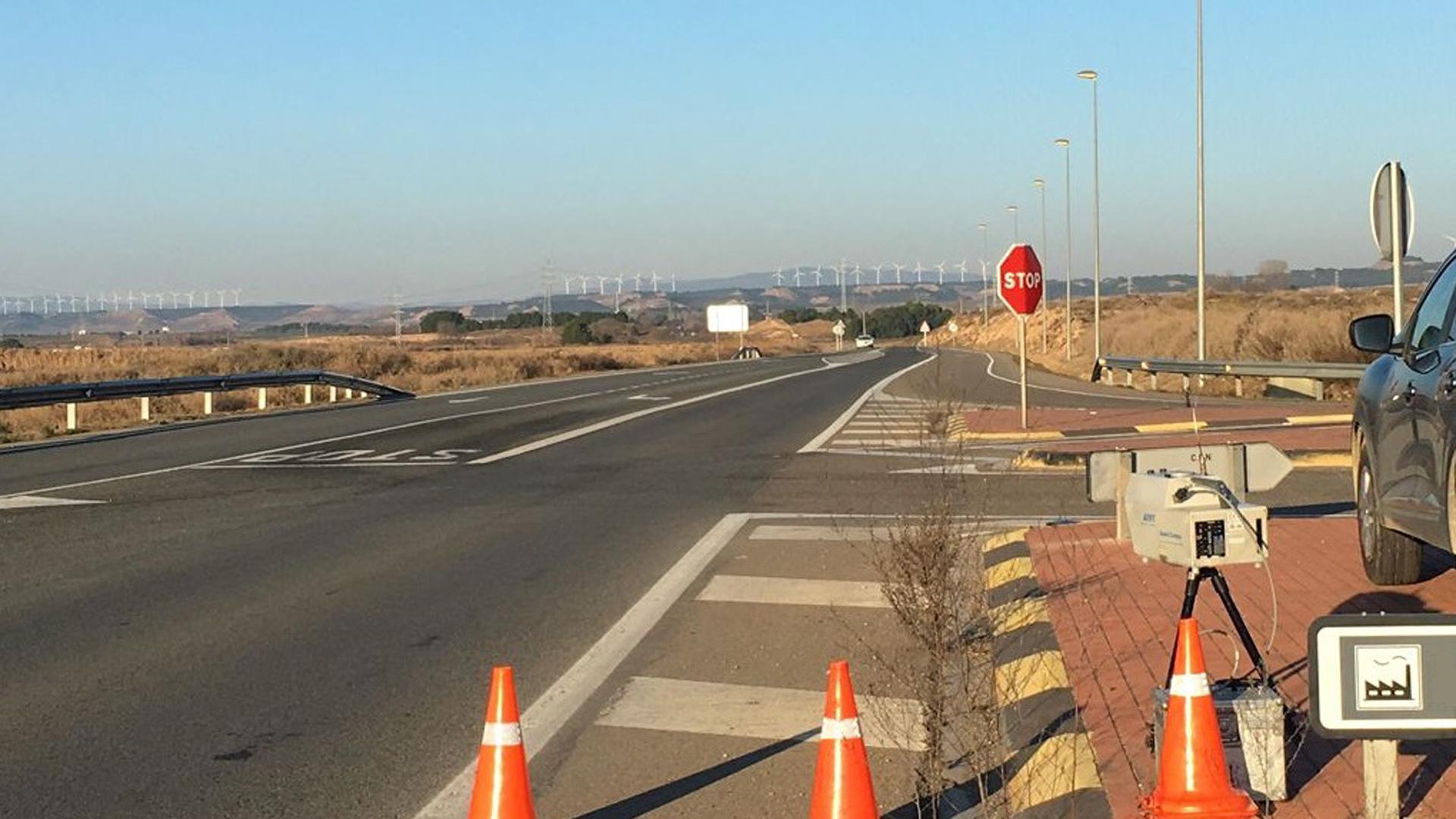 Radar situado en la NA-160 en Tudela