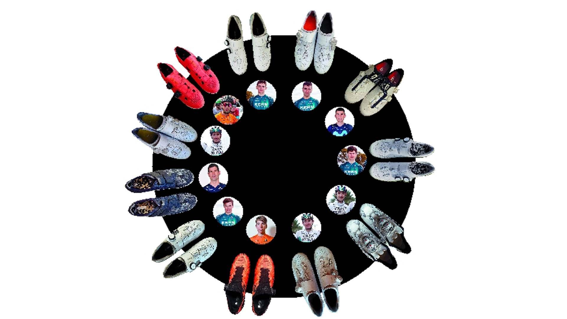 El pelotón navarro, según sus zapatillas