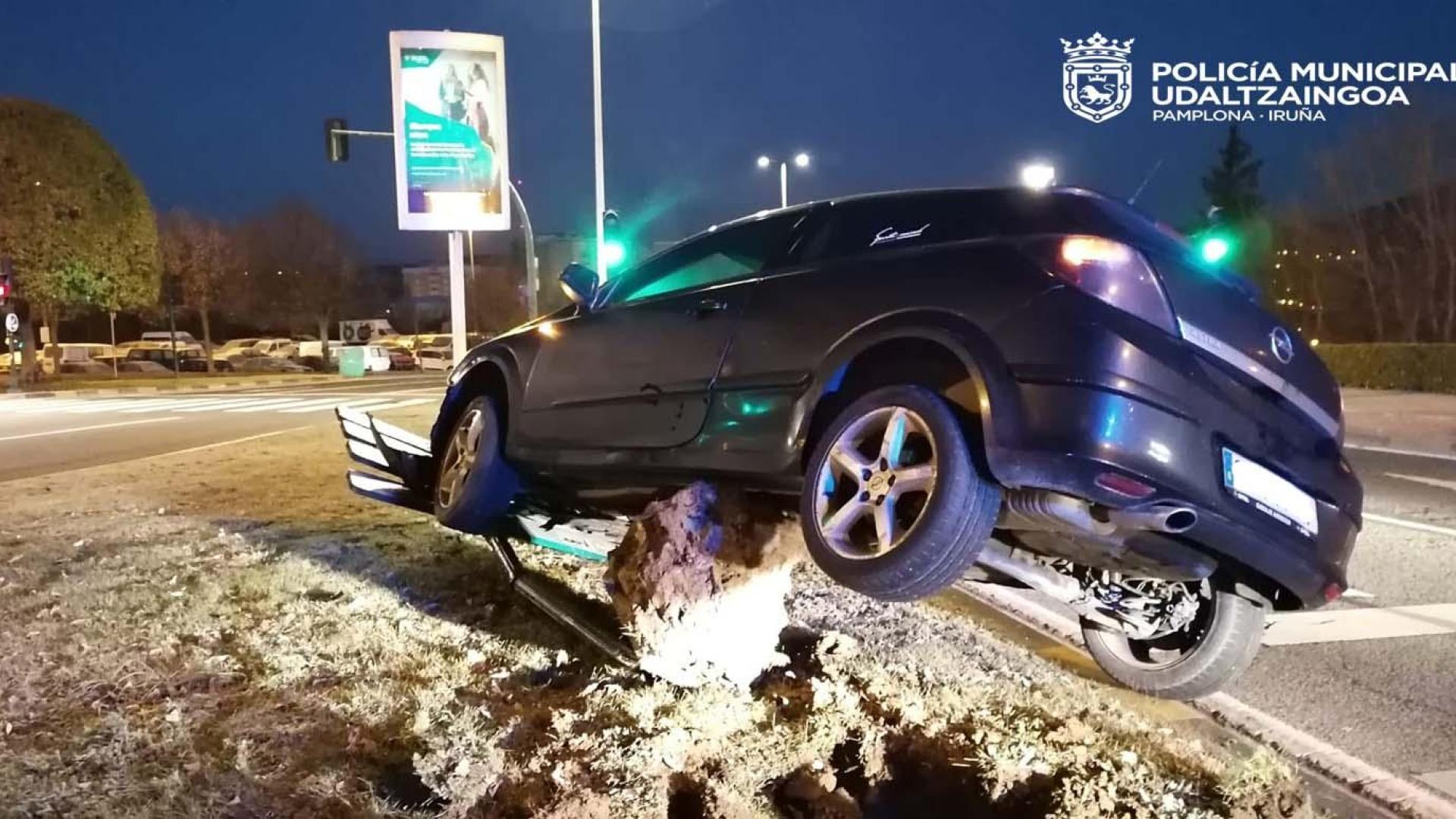 Uno de los accidentes ocurridos el fin de semana en Pamplona