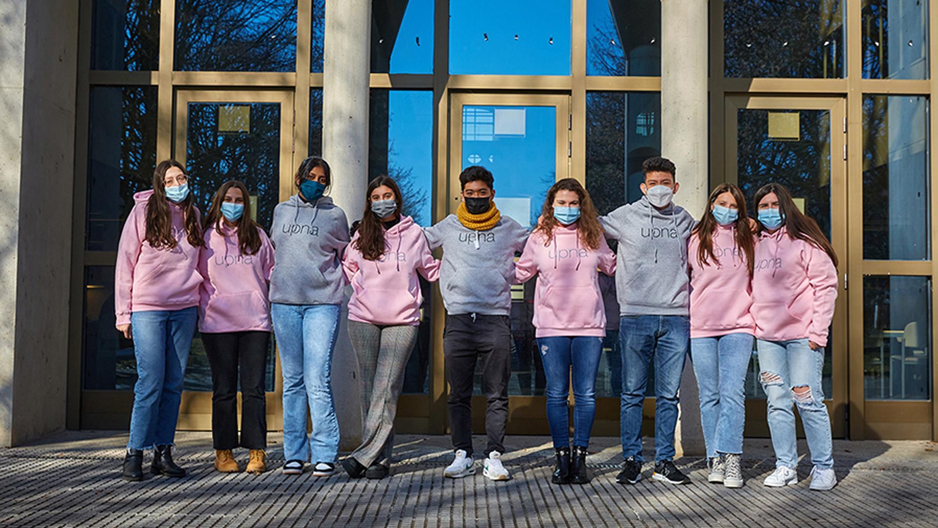 Un grupo de los estudiantes que han llegado a la UPNA para cursar el segundo semestre