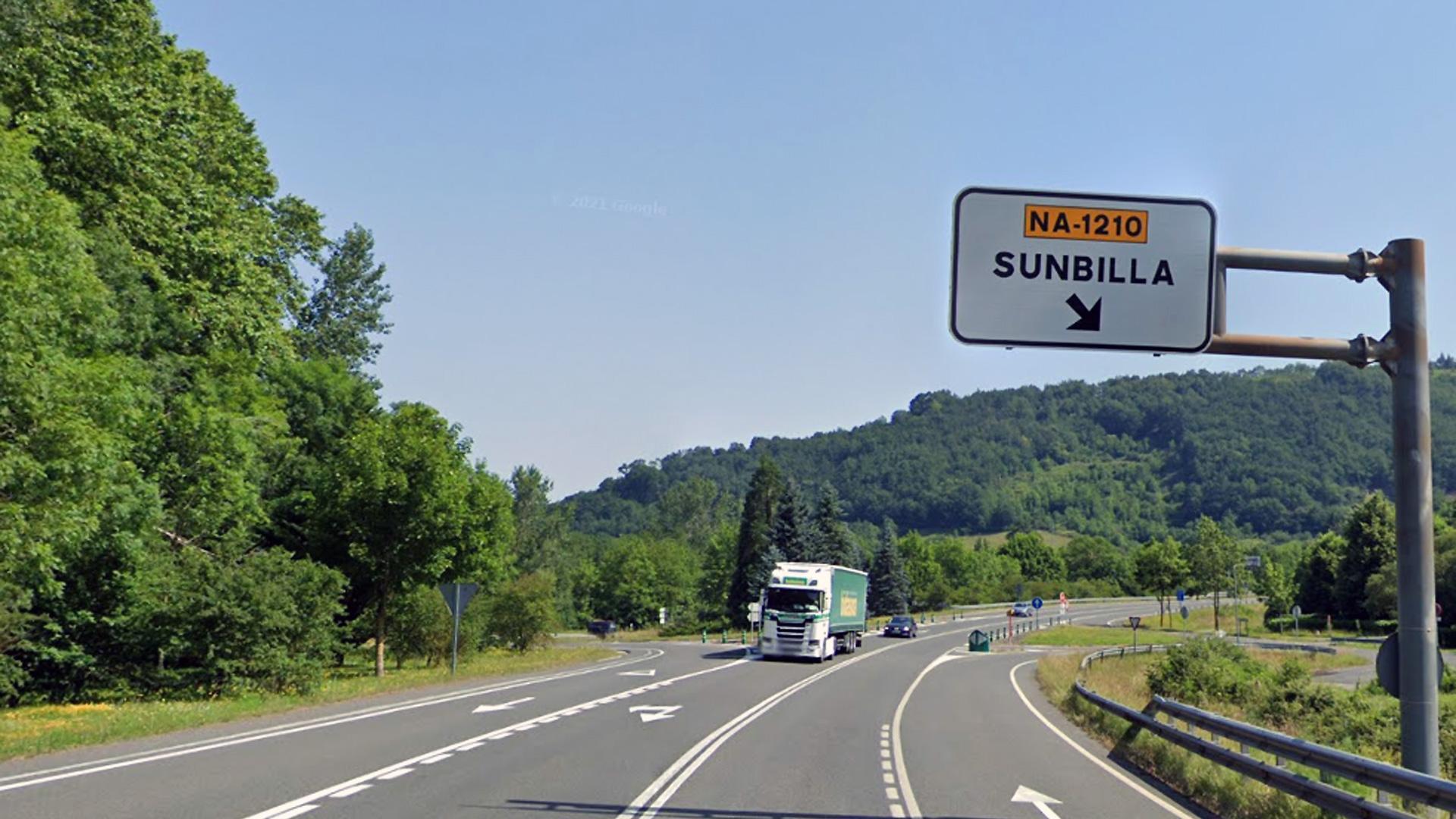 Cruce de Sunbilla, en la N-121-A