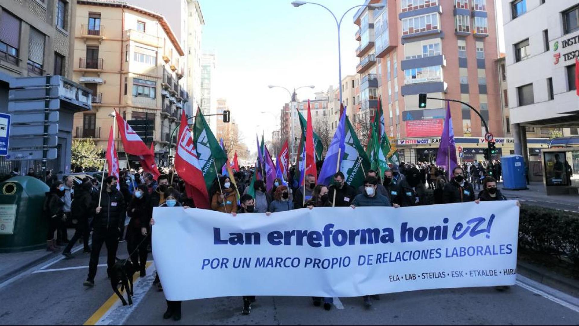 Cabecera de la manifestación de este domingo