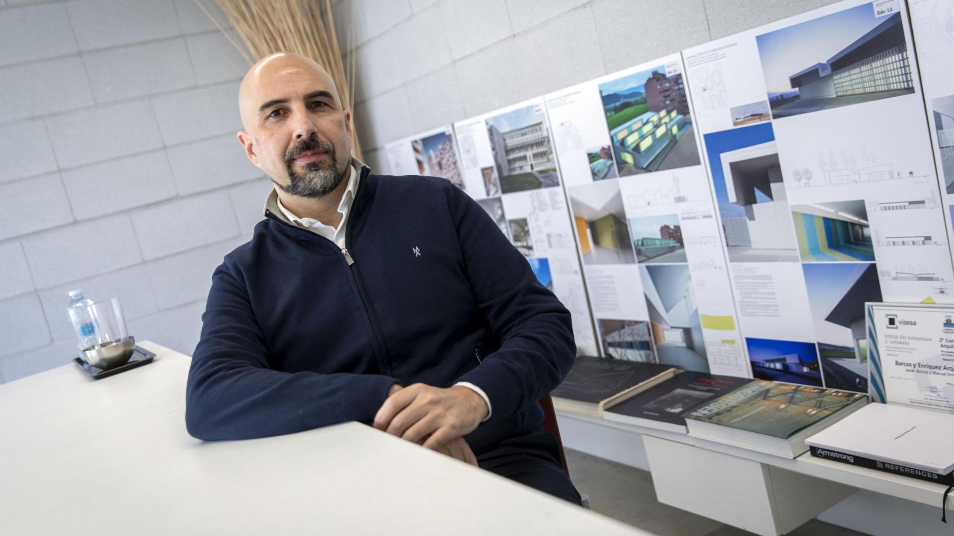 Manuel Enríquez Jiménez, ayer, en el estudio ByE de arquitectura en Berriozar.