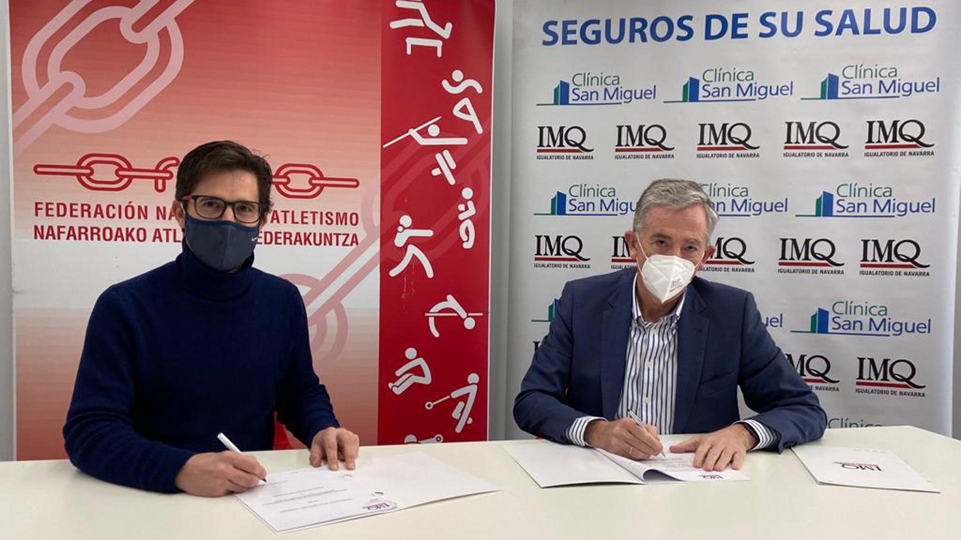 Rodrigo Domínguez Fernández, presidente de la FNAF, y José Mª Bariain Satrústegui, director general de Grupo IMQ Navarra
