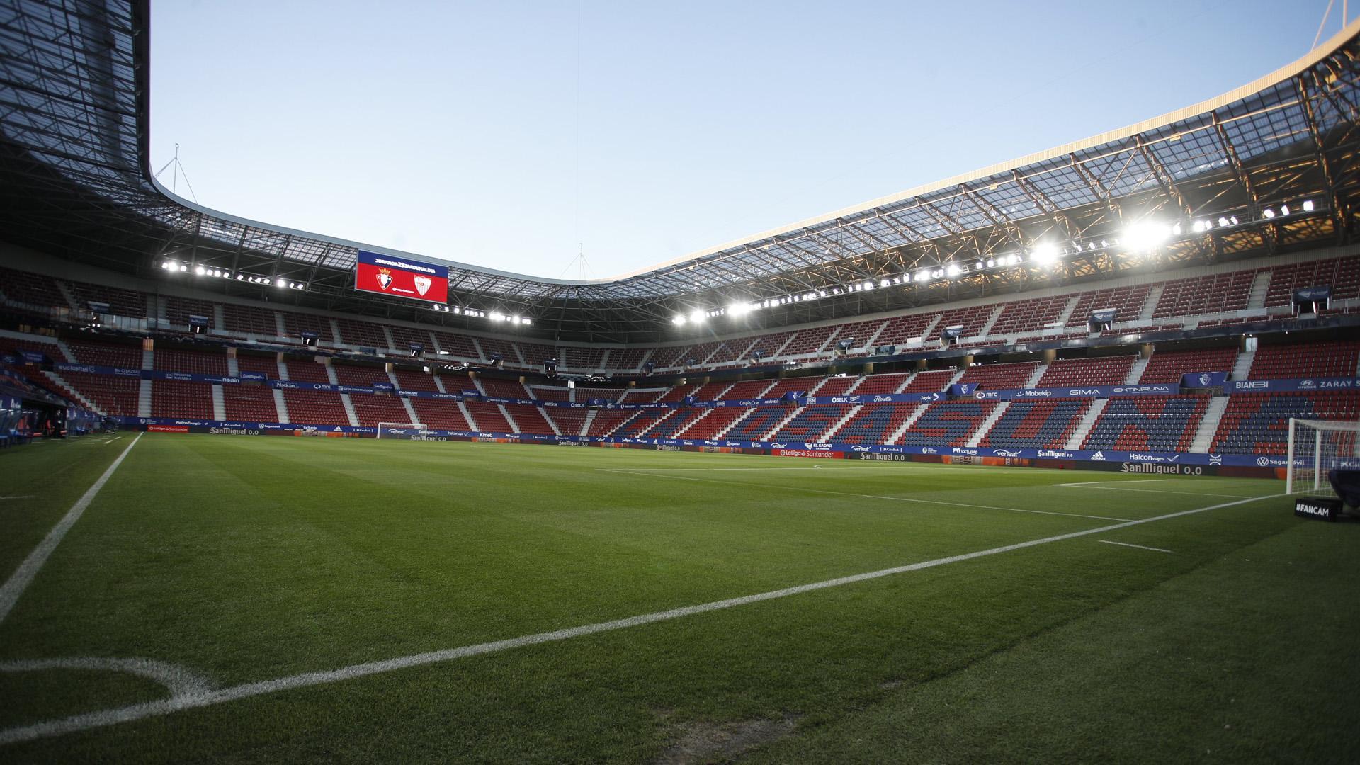 El Sadar, horas antes del inicio del Osasuna-Sevilla
