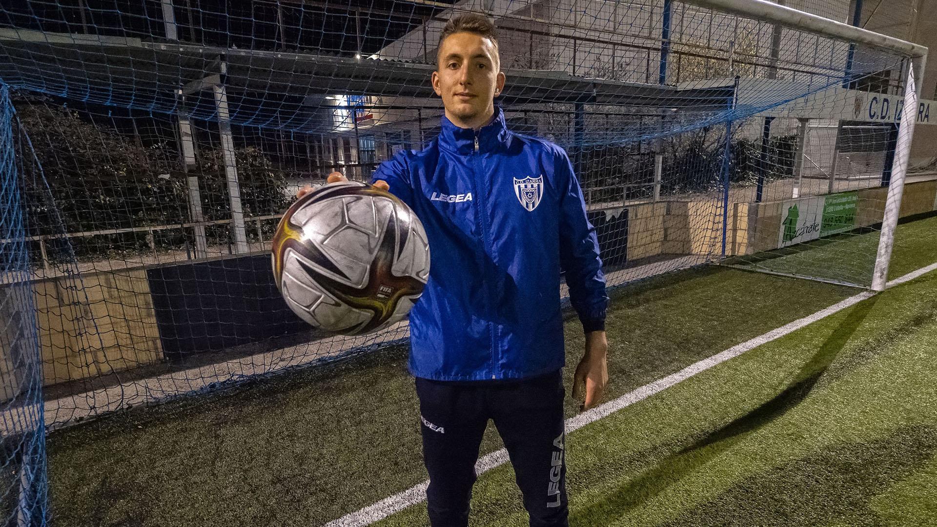Petr Kudakovskiy llegó para defender la portería del Izarra el pasado mes de enero