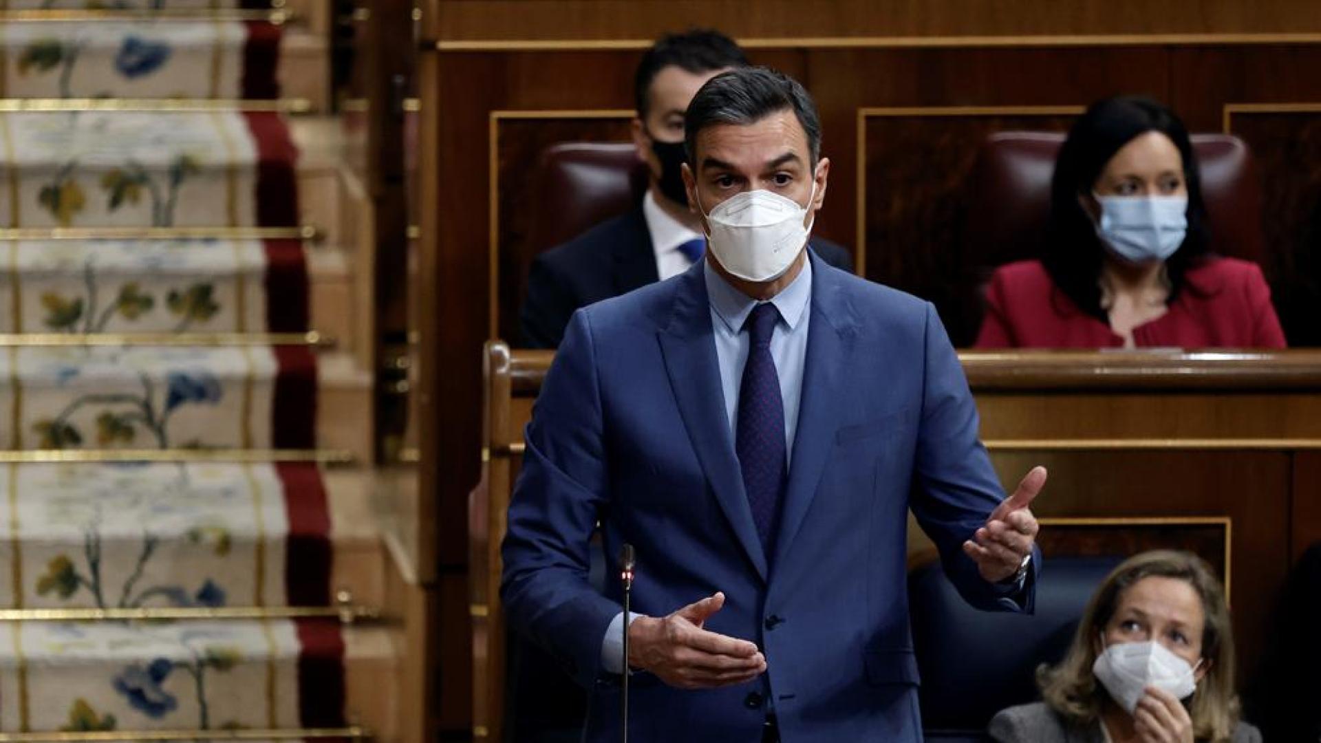 Pedro Sánchez, este miércoles, durante la sesión de control al Gobierno