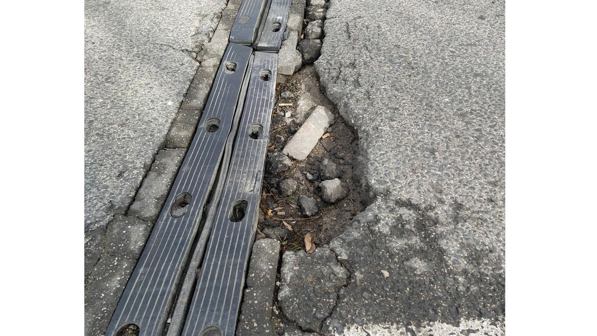 Aspecto de las juntas del puente de Landaben