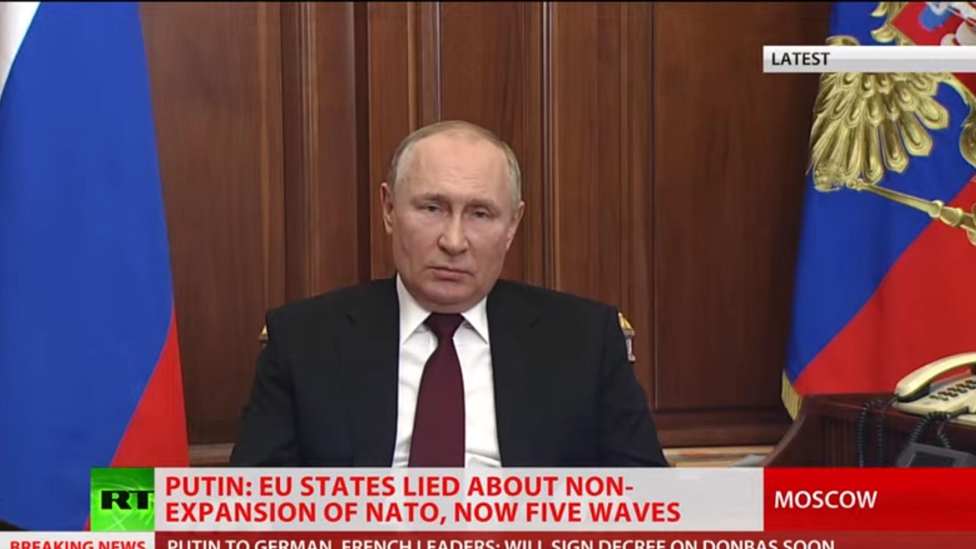 Vladimir Putin, ha anunciado este lunes la independencia de las provincias ucranianas de Donetsk y Lugansk