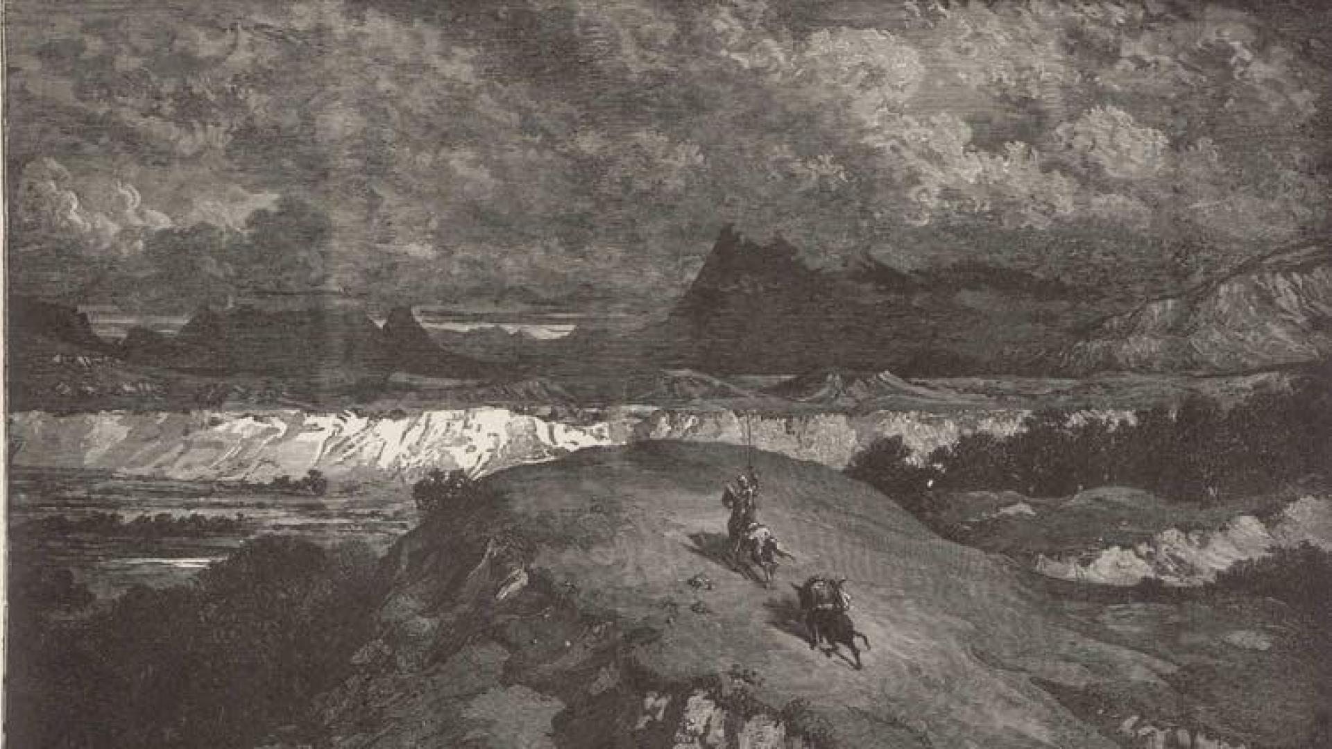 Don Quijote y Sancho en Sierra Morena. Grabado de Gustave Doré, 1876