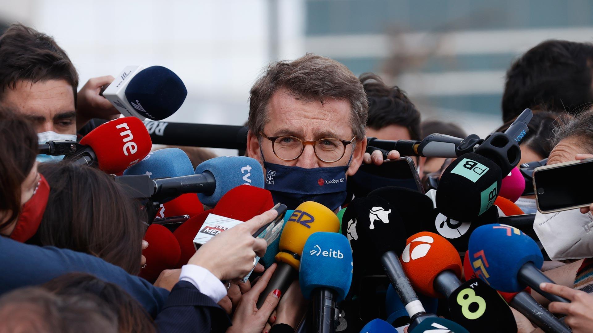 Imagen de Alberto Nuñez Feijóo, a la salida de la Junta Nacional del PP