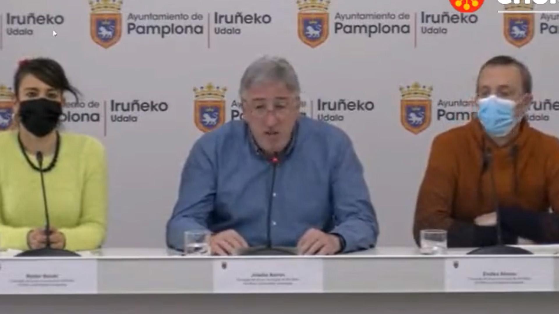 Rueda de prensa ofrecida este miércoles por EH Bildu Pamplona