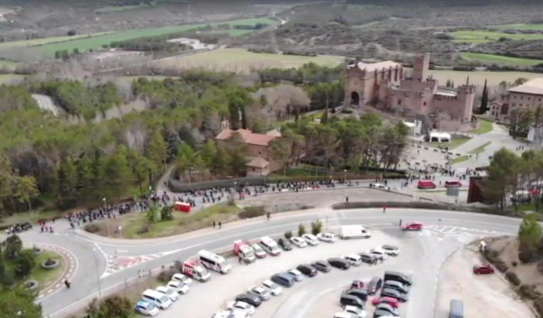 Vídeo aéreo de los peregrinos llegando a Javier