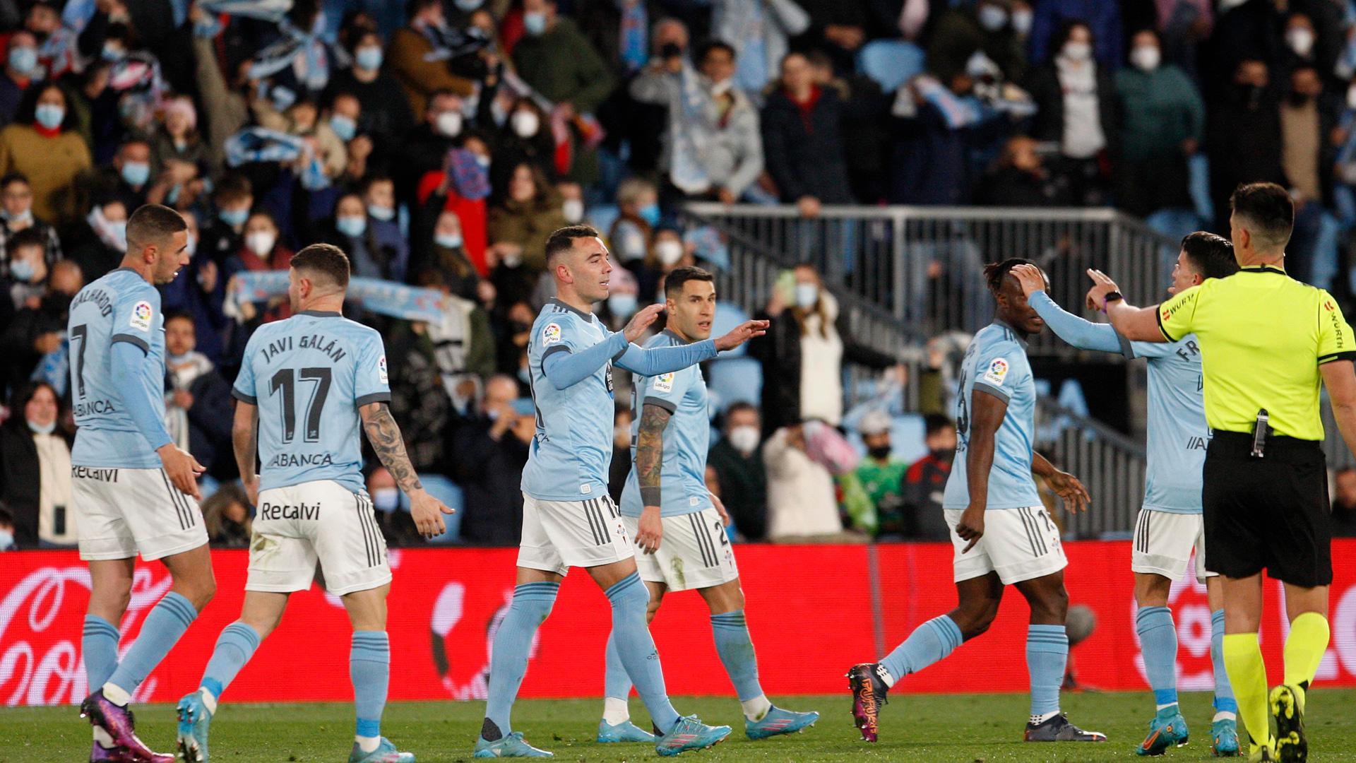 Iago Aspas celebra el tanto de la victoria contra el Mallorca