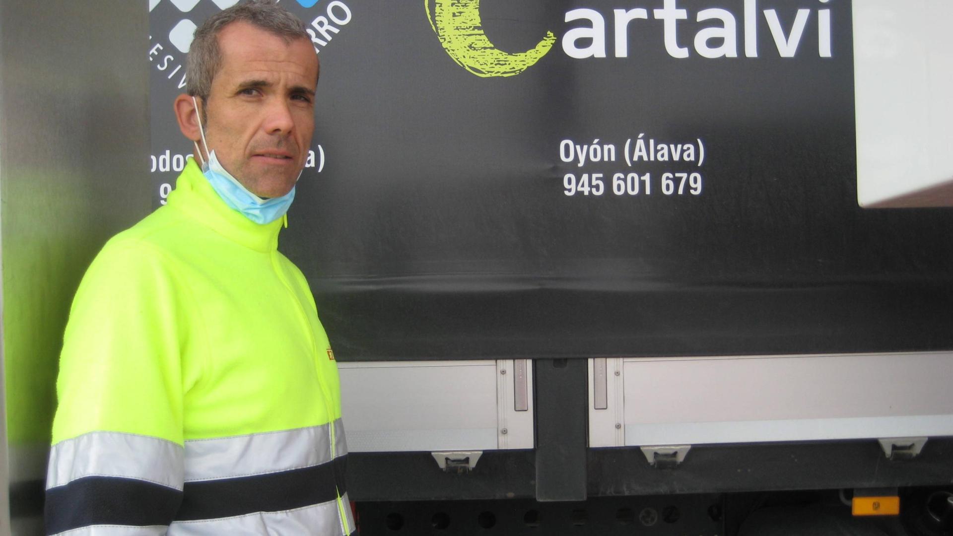 Carlos Ramírez Eguizabal, transportista de la empresa Ezquerro de Lodosa