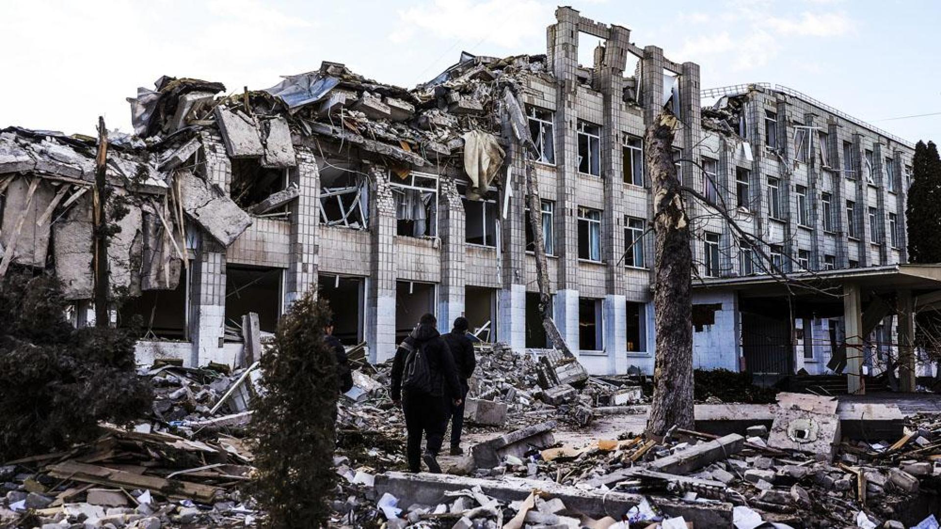 Devastación tras los bombardeos en la ciudad de Zhytomyr