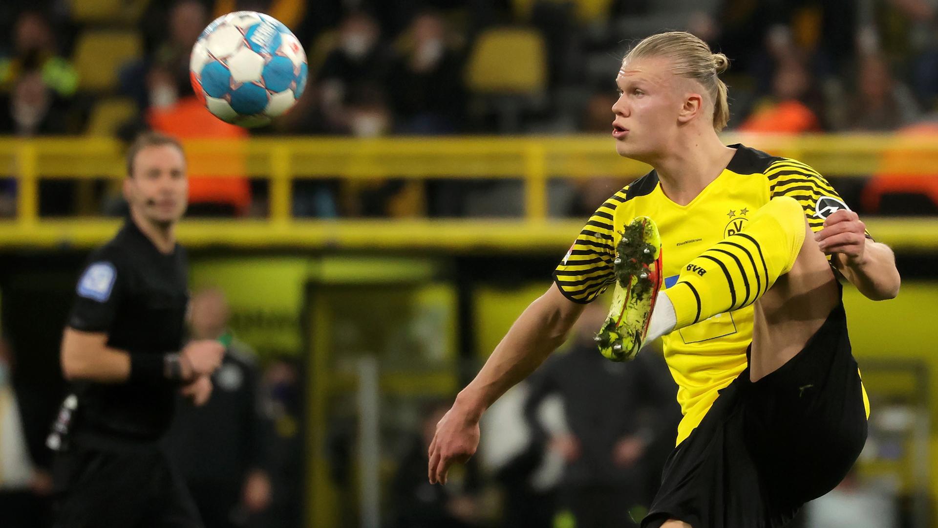 Erling Haaland, este domingo en el partido con su equipo, el Borussia Dortmund