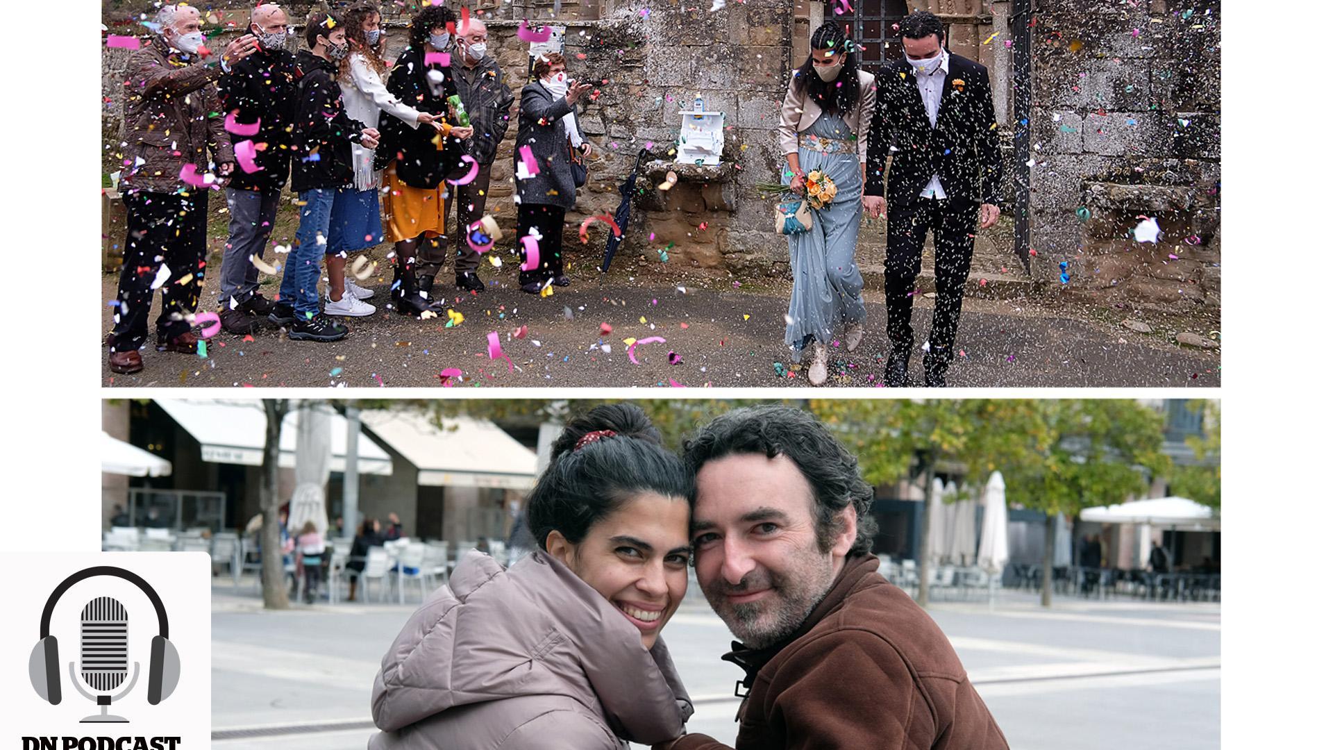 Maria Dolores y Miguel, casados en Eunate en otoño de 2020, protagonizan una de las historias contadas por Iván Benítez en sus reportajes sobre los dos años de la pandemia