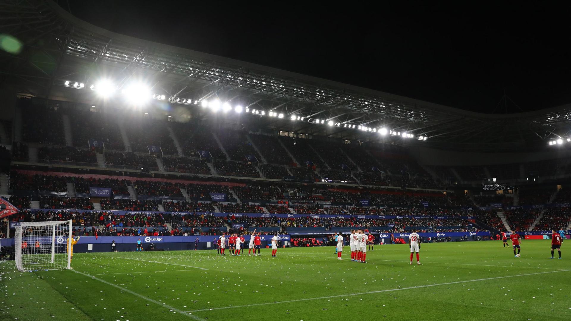 Panorámica de El Sadar en un partido de la presente temporada