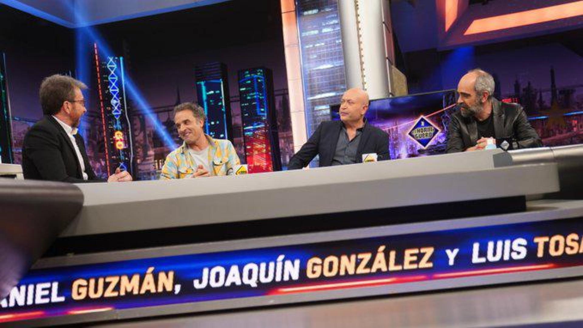 Pablo Motos, Daniel Guzmán, Joaquín González y Luis Tosar, este lunes en 'El Hormiguero'