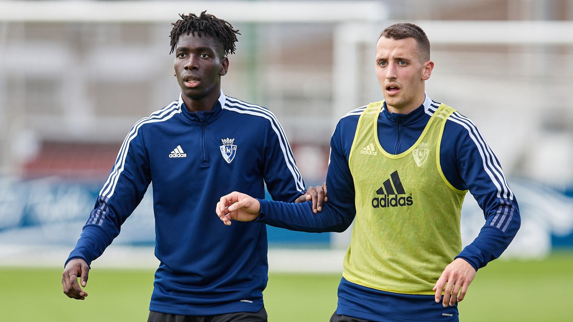 Adama Boiro y Xabi Irurita, en Tajonar