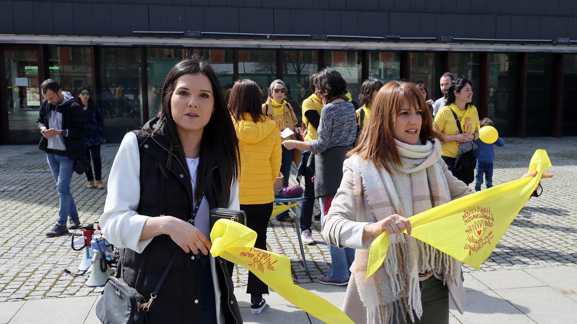 rabajadoras de 45 escuelas infantiles, convocadas por la plataforma, se han movilizado este sábado en Pamplona
