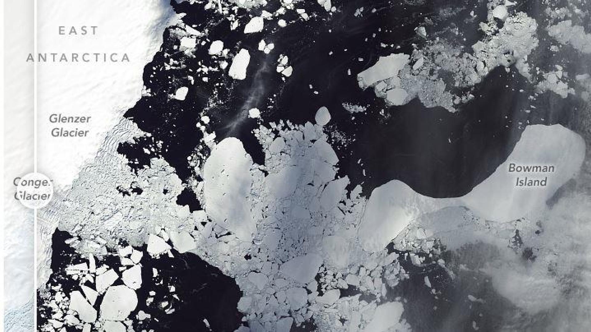Aspecto de la plataforma de hielo entre lso glaciares Glenzer y Conger tras el colapso

NASA

29/03/2022
