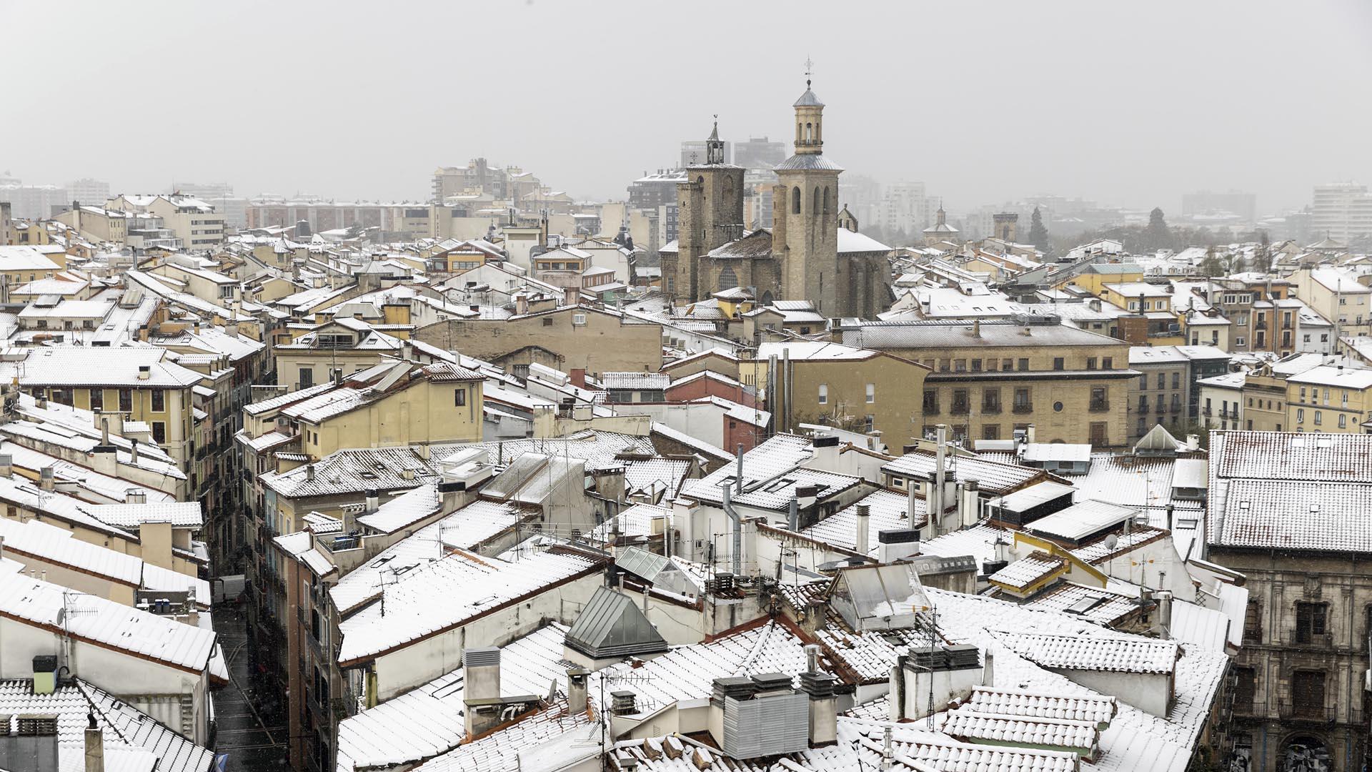 Nevada en Pamplona.