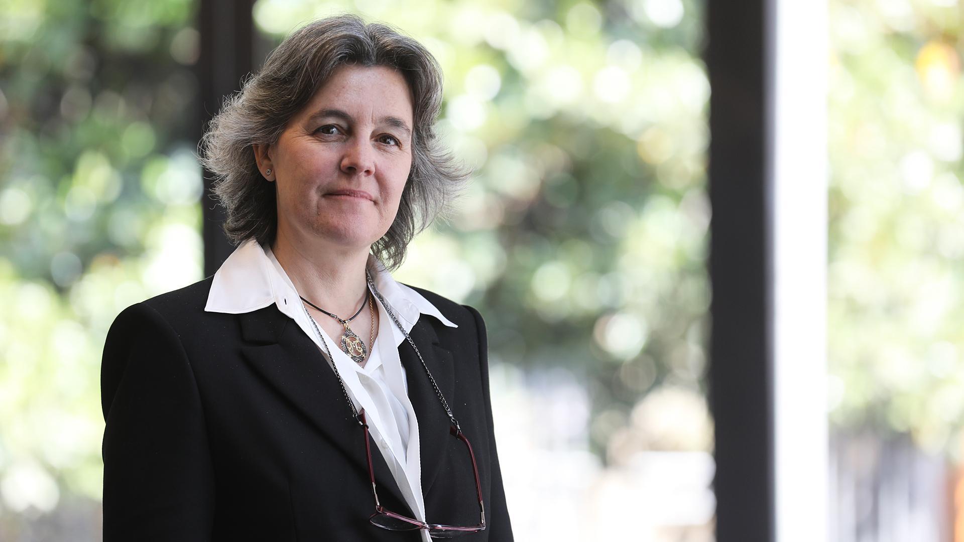 La bióloga María Borrozpe, este viernes 1 de abril en Baluarte, donde participó en el XI Congreso nacional de lactancia materna