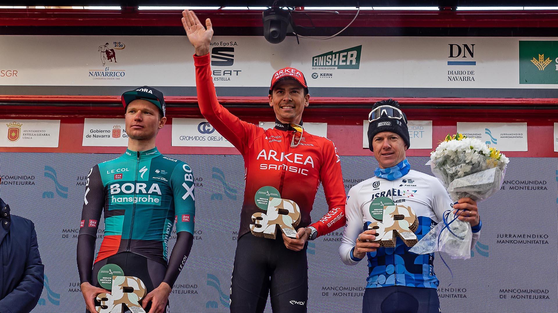 Imágenes del Gran Premio Miguel Induráin celebrada en Navarra este sábado.