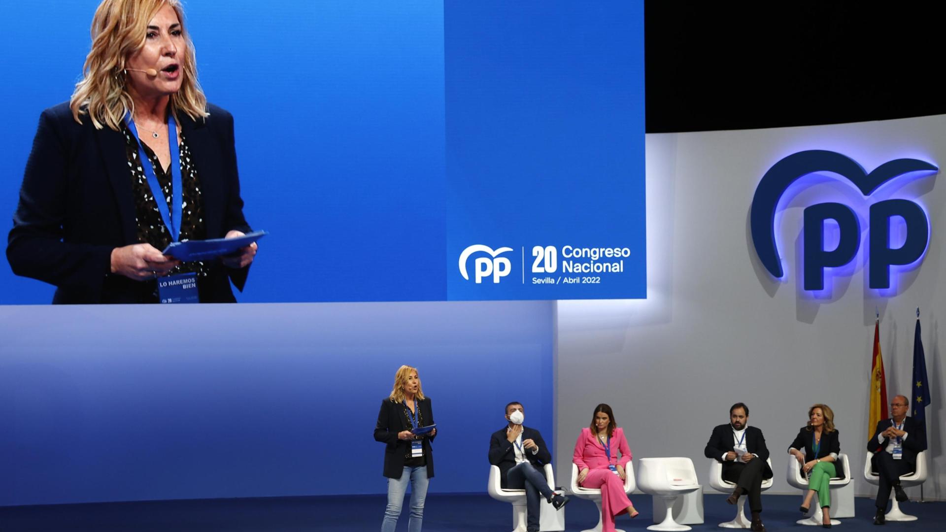 Ana Beltrán intervino el viernes  en el Congreso Nacional que el PP ha celebrado en Sevilla, momento que recoge esta fotografía.