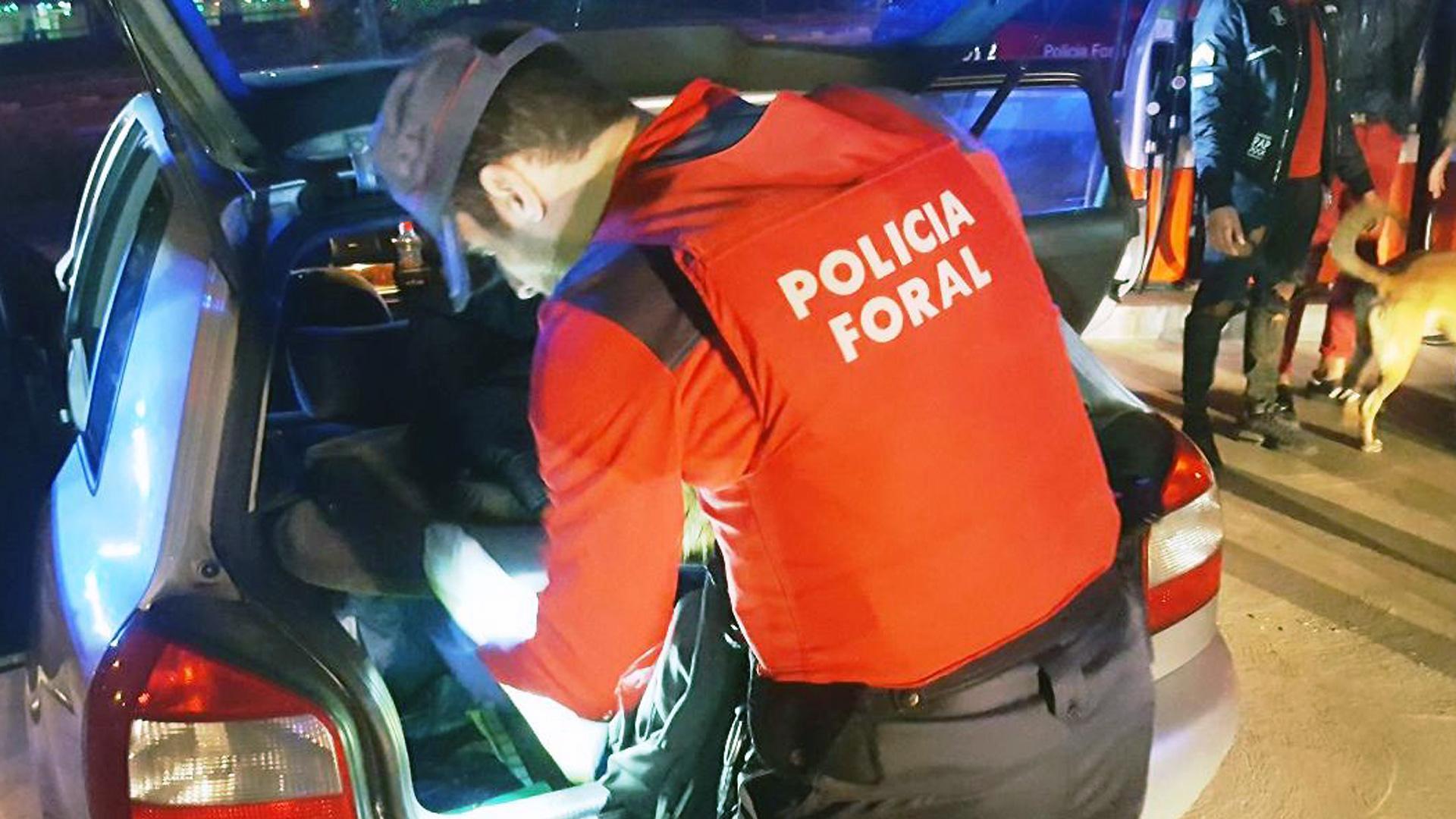 Una de las actuaciones de la Policía Foral desarrollada en marzo